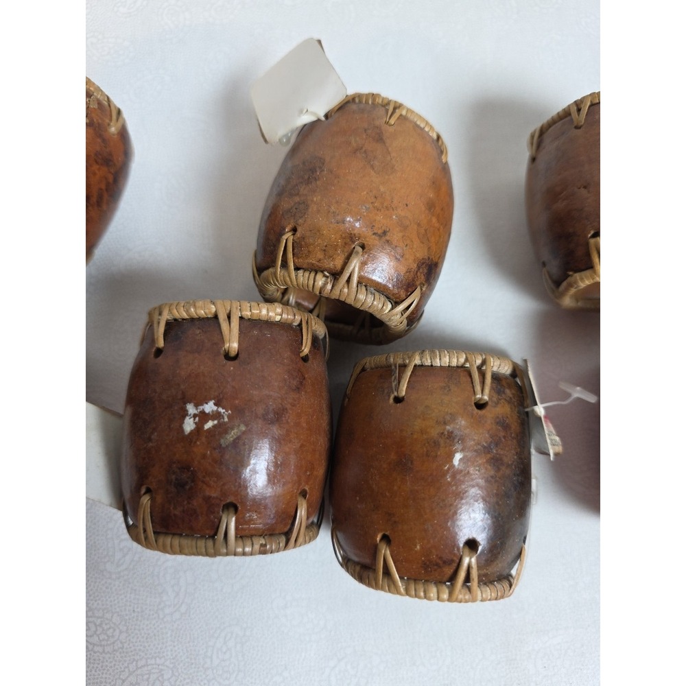 Pier 1 Imports Tamarind Napkin Rings x 7 NWT Retro‎ Bohiemian Tiki Island Resort - Picture 2 of 4